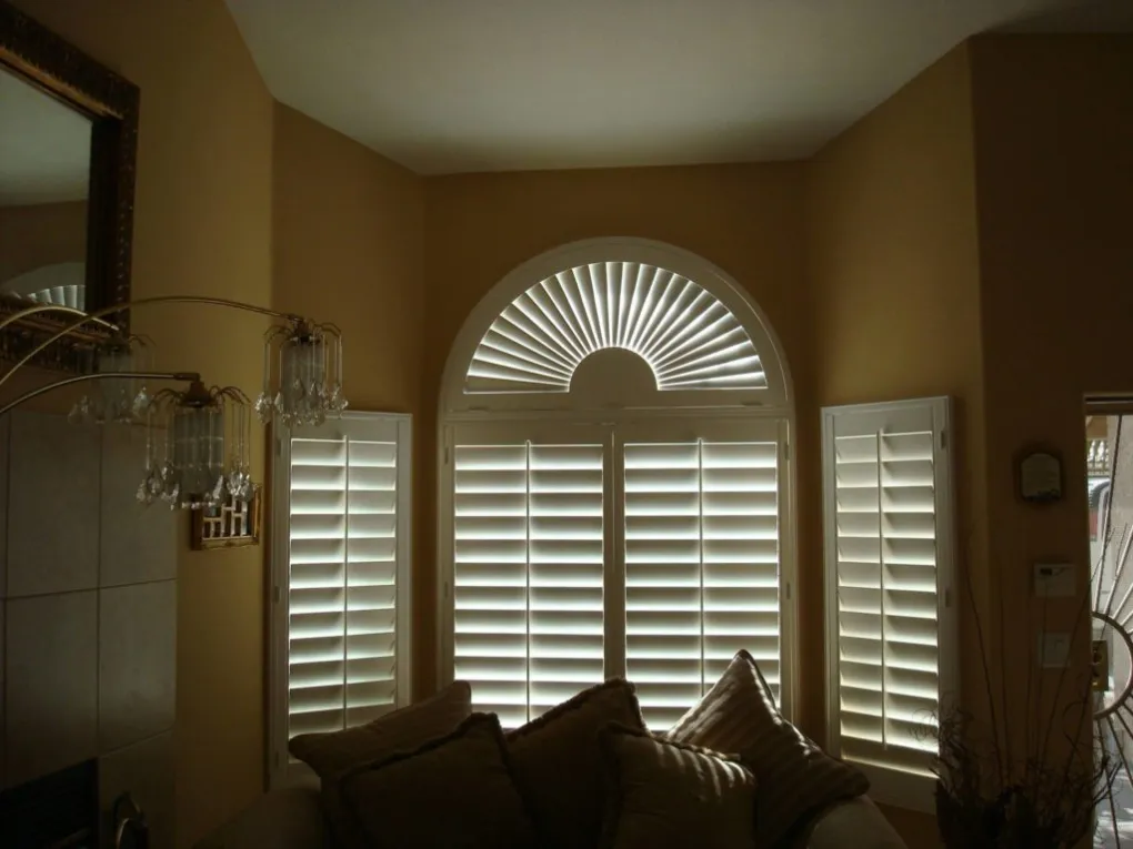 Beautiful white plantation shutters in Las Vegas home